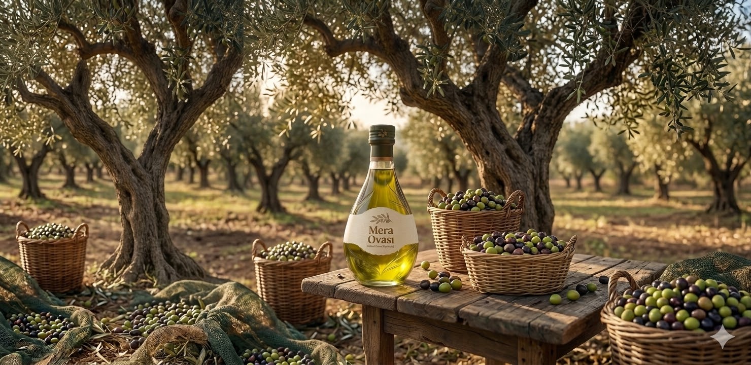 Mera Ovası natürel sızma zeytinyağı bahçesi